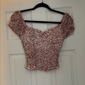 Moa Moa Red Floral Blouse